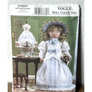 VOGUE V7867 Sewing Pattern 18" Victorian Doll & Clothes Uncut 2004 Vintage Carr